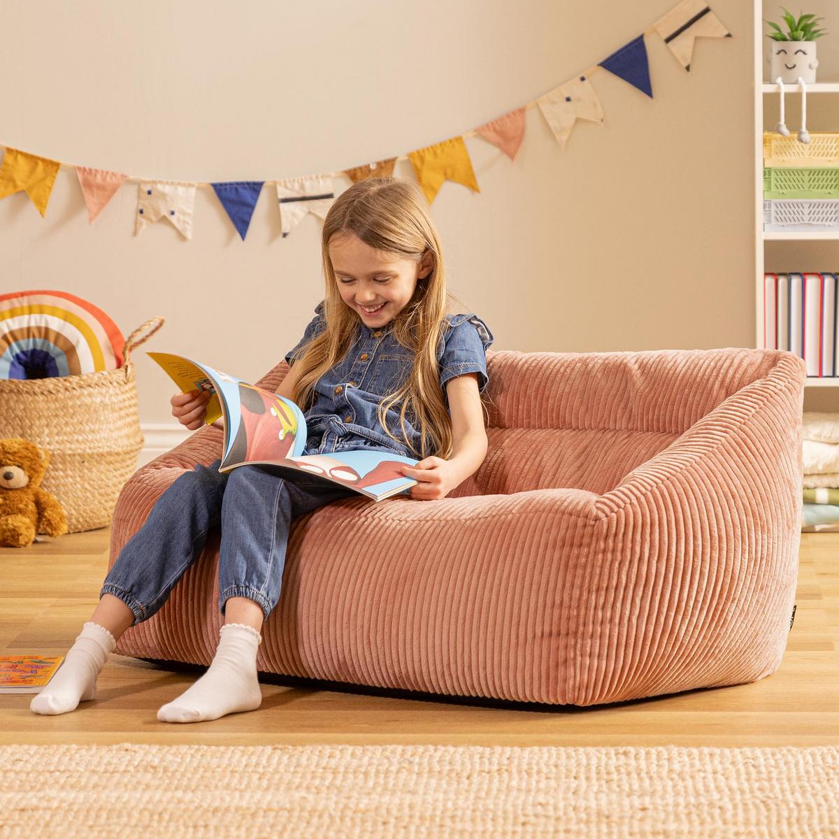 KINDERSITZSACK Sofa Cecilia - Pink, Textil (95/44/55cm) - icon