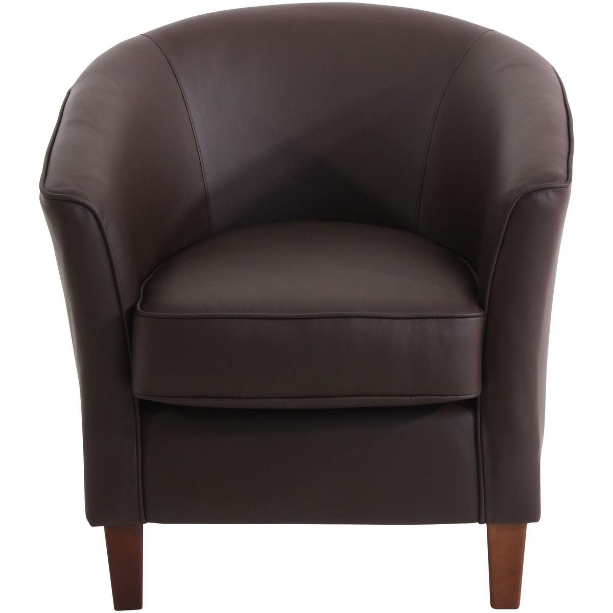 SESSEL Karine Bezug pigmentiertes Nappaleder Buche nussbaum dunkel / braun - Braun, Kunststoff (70/74/70cm) - 58aufmkessel
