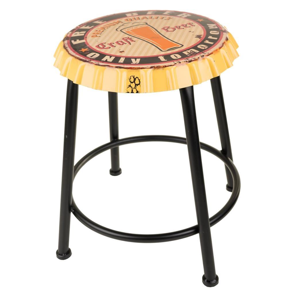 HOCKER aus Metall, gelb, 35x46cm - Gelb, Metall (35/46/35cm) - Wanderlust