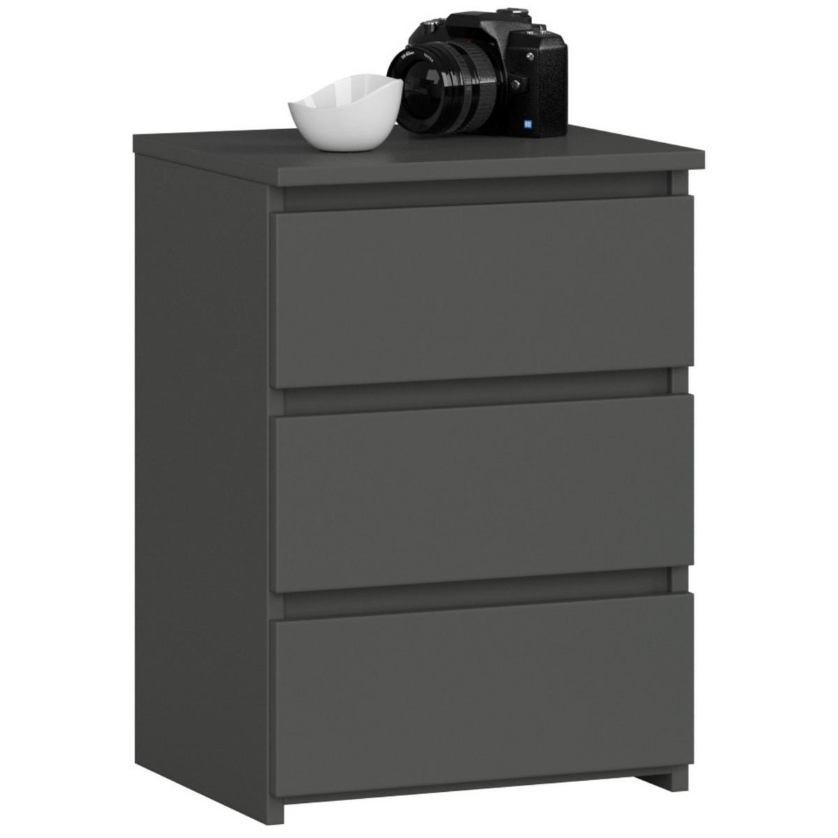 KOMMODE Graphit Grau 57/40/35 - Graphitfarben, Holzwerkstoff (40/57/35cm) - RAUMHIRSCH FURNITURE