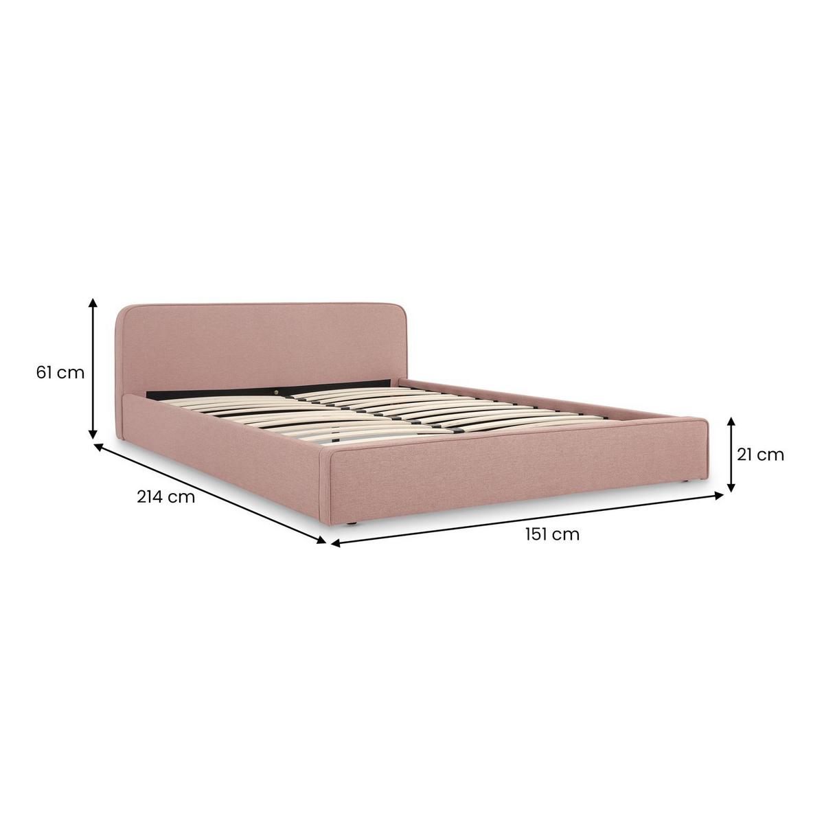 POLSTERBETT MARINI 140X200 CM - Altrosa, Textil (140/200cm) - IDIMEX