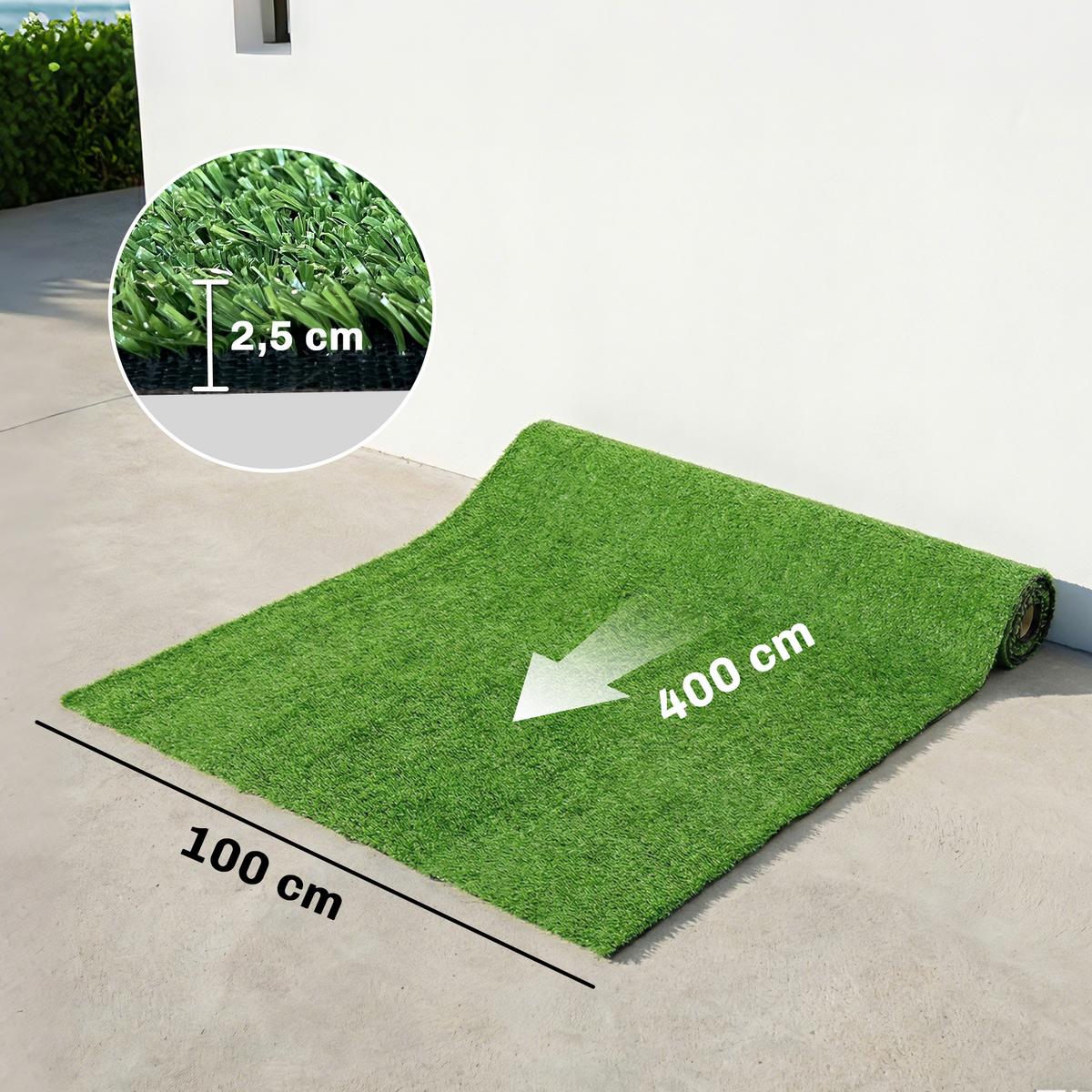 ROLLRASEN PP-BSF-Styrol-Butadien-Latex Grün - Grün, Kunststoff (400/100/2.5cm) - Outsunny