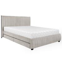 POLSTERBETT Calma mit Taschenfedernmatratze 26 cm, 2 Bettkastenschubladen, 160x200 cm, Bouclé-Stoff, Dunkelbeige - Beige, Textil (160/200cm) - Beautysofa