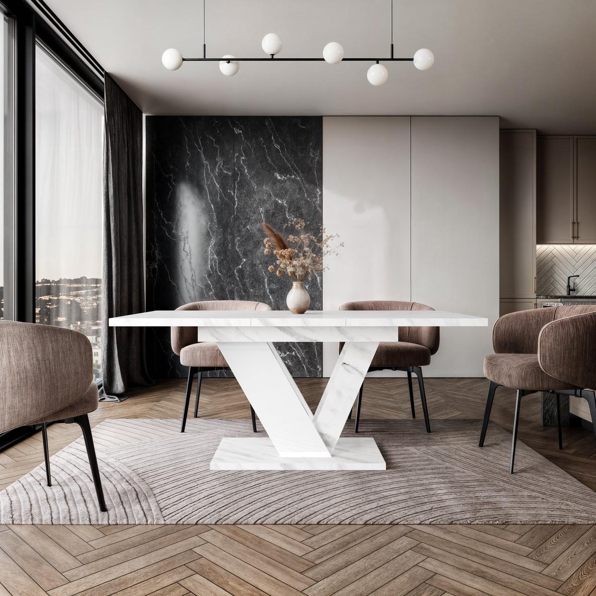 ESSTISCH ZAFIR Ausziehbar 120 - 160 / 80 x 76 cm - Hellgrau/Weiß, Holz (120/80/76cm) - MASSENO