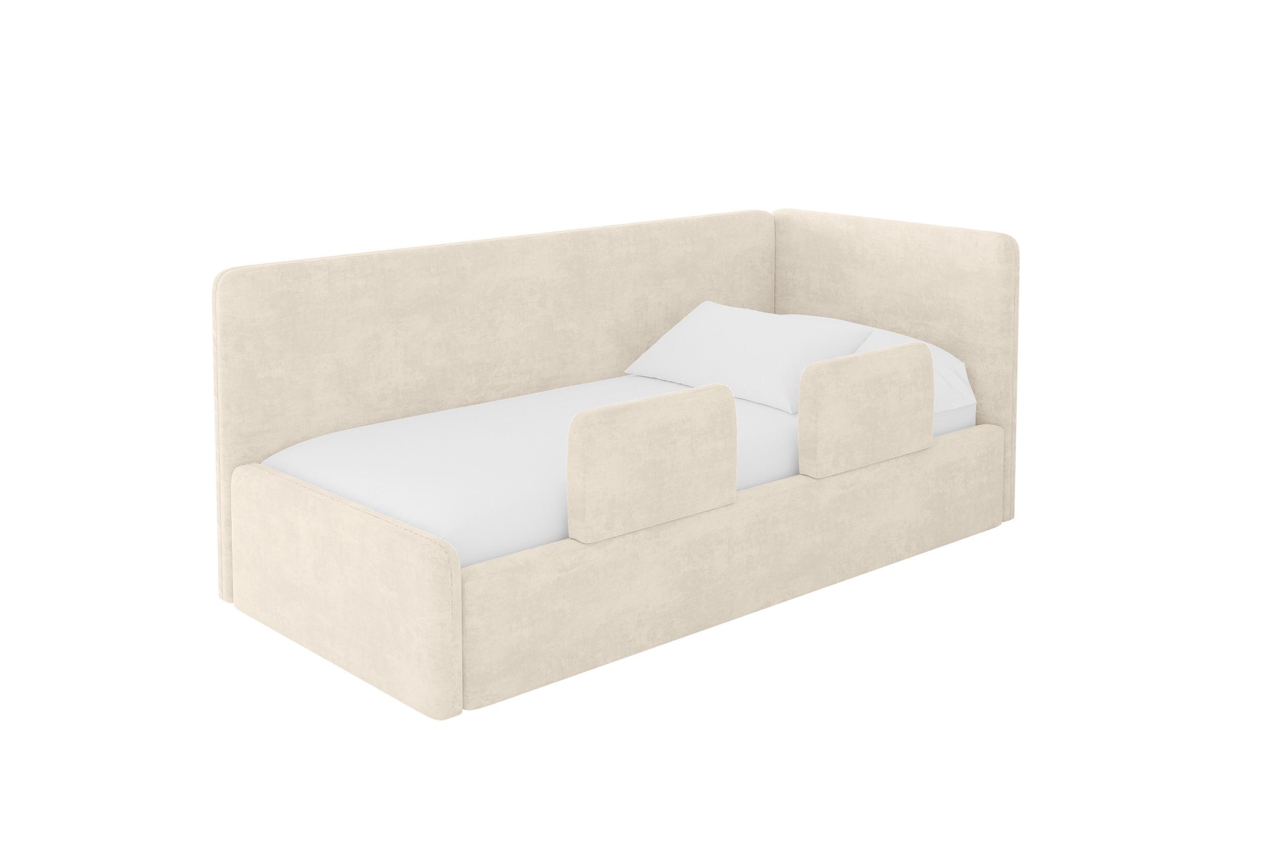 EINZELLBETT Jugendbett mit Bettkasten und Matratze H3/H4, Links - NORY 100x200 Beige - Beige, Holzwerkstoff/Textil (100/200cm) - ALTDECOR