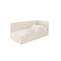 EINZELLBETT Jugendbett mit Bettkasten und Matratze H3/H4, Links - NORY 80x200 Beige - Beige, Holzwerkstoff/Textil (80/200cm) - ALTDECOR