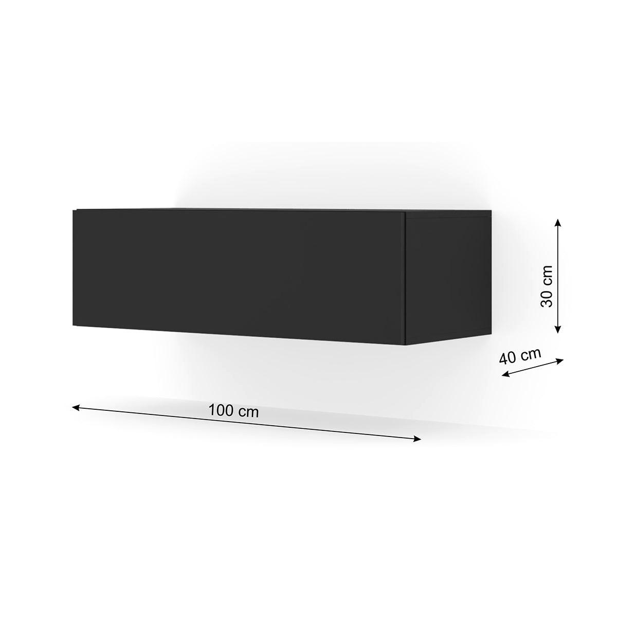 TV-MÖBEL Bali Mattschwarz - Schwarz, Holzwerkstoff (100/30/40cm) - Petits-meubles