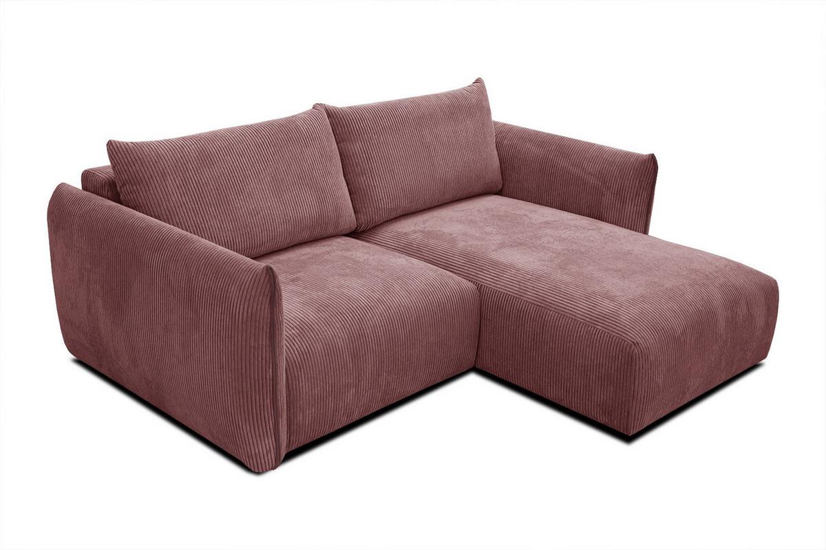 ECKSOFA TAUER 3-Sitzer, altrosa - Altrosa/Schwarz, Holzwerkstoff/Kunststoff (206/173cm) - Wozimo