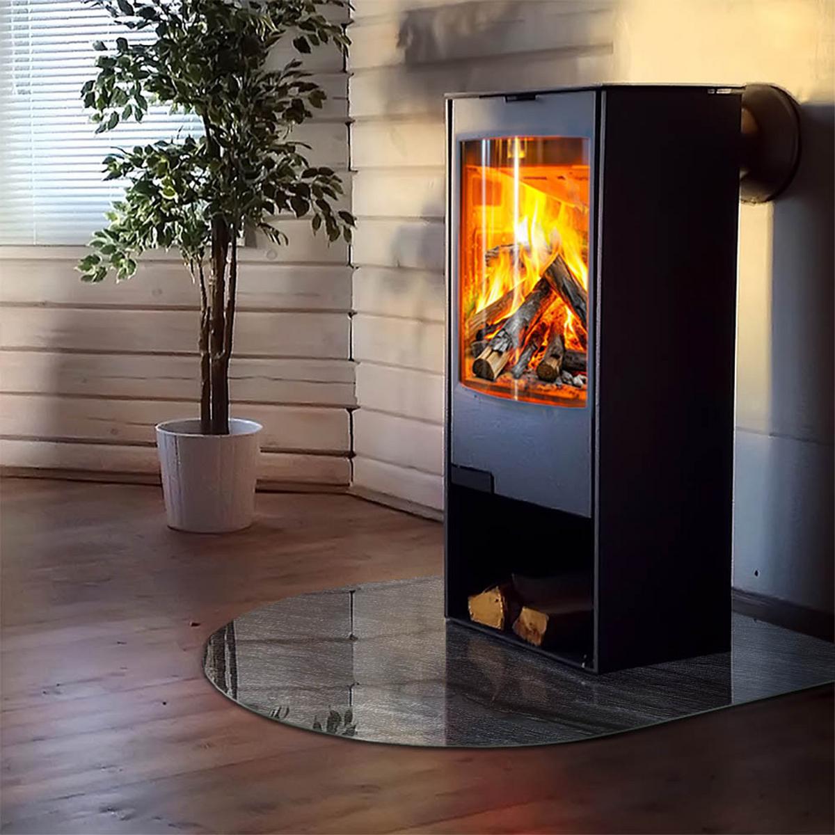 GLASPLATTE für Kamin 100x100 cm - Schwarz, Glas (100/100/0.4cm) - TULUP