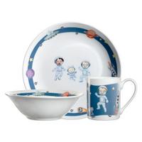 KINDERGESCHIRR SET BAMBINI AVVENTURA Weltall - Blau, Keramik (9.5/21.5/21.3cm) - Leonardo Living