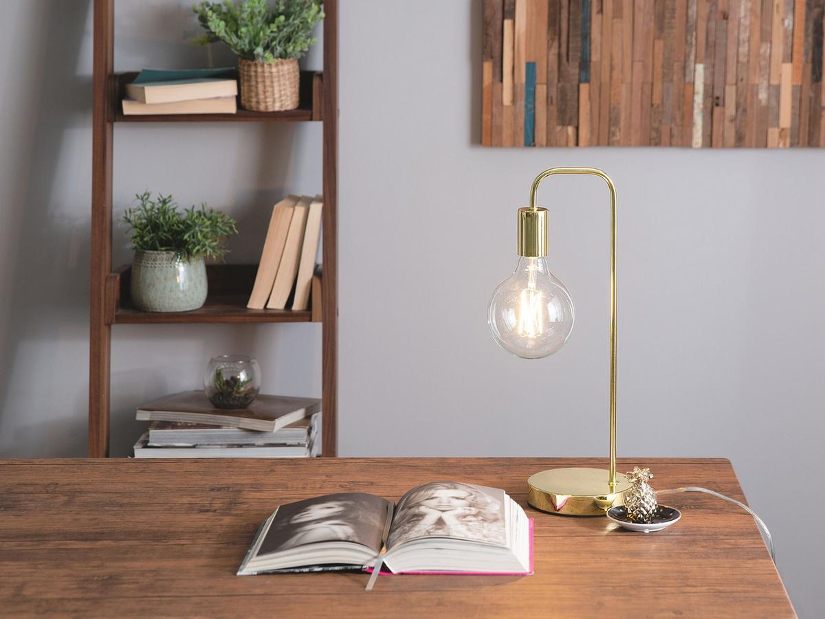 SCHREIBTISCHLAMPE Savena 15/15/48 cm - Goldfarben, Metall (15/15/48cm) - Beliani