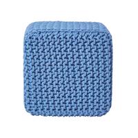 STRICK-POUF blau, Sitzwürfel 35/35/35 cm - Blau, Textil (35/35/35cm) - Homescapes