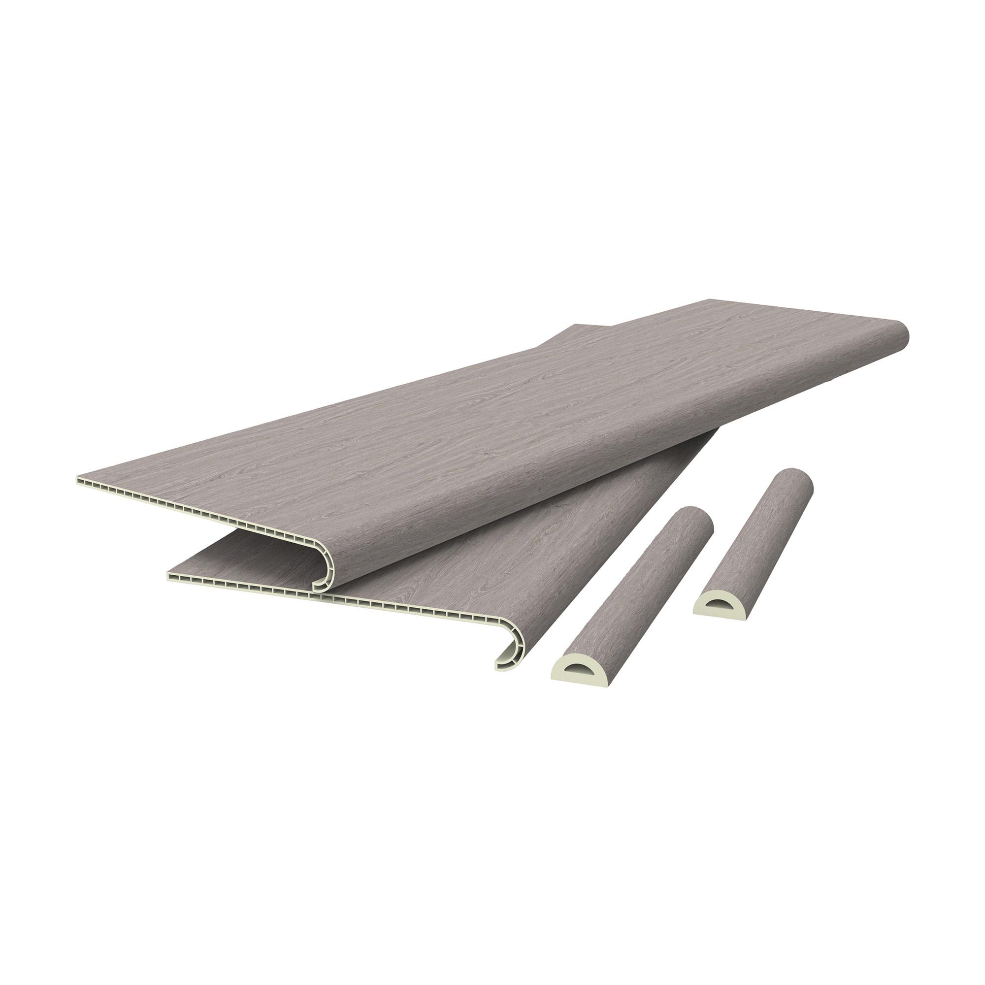 TREPPENVERKLEIDUNG-SET 4 TLG. Bunschoten - Eschefarben, Kunststoff (120/32cm) - NEU.HOLZ