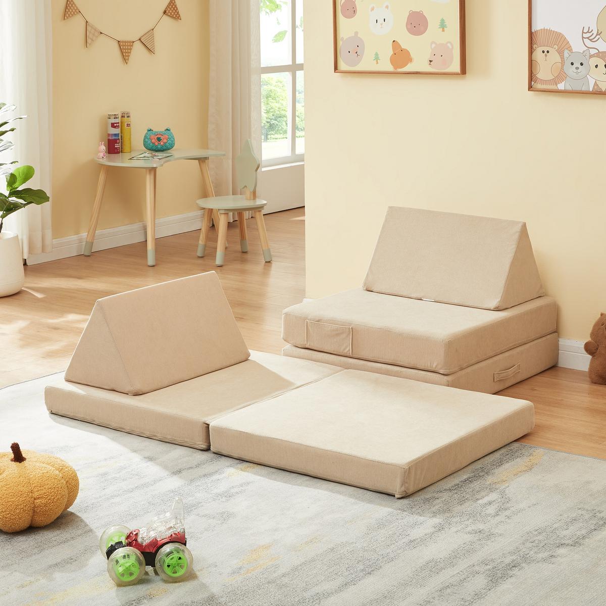 SPIELSOFA Norhulta - Beige, Textil (120/46/66cm) - [en.casa]