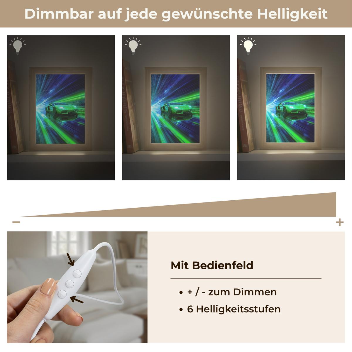 WANDLEUCHTE Geschwindigkeit - Leicht - Sportwagen - Grün 15x20 cm - Grün, Holzwerkstoff (15/20/8cm) - OnlyWow