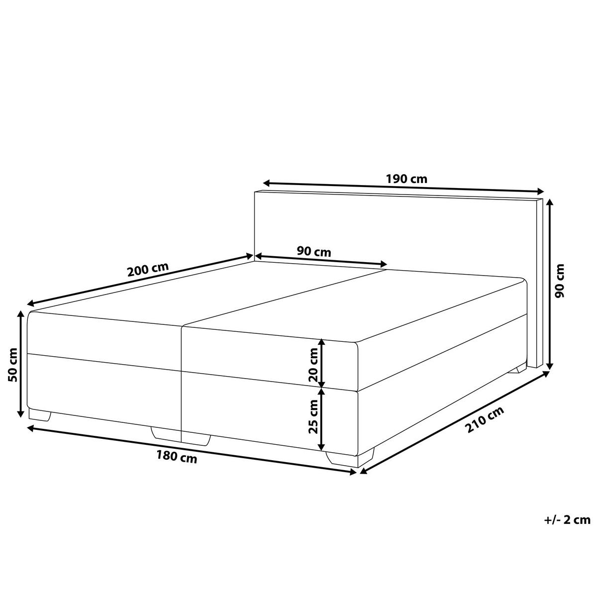 BOXSPRINGBETT 180/200cm Schwarz President - Schwarz, Kunststoff/Textil (180/200cm) - Beliani