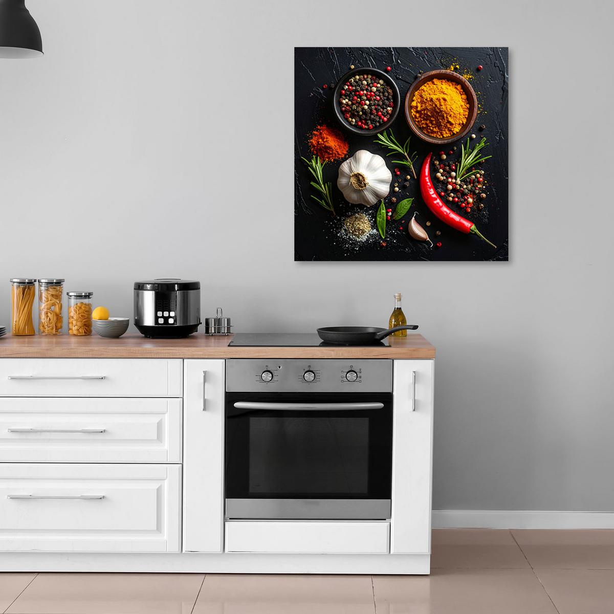 LEINWANDBILD Essen & Trinken 60x60cm - Multicolor, Textil (60/60cm) - Feeby