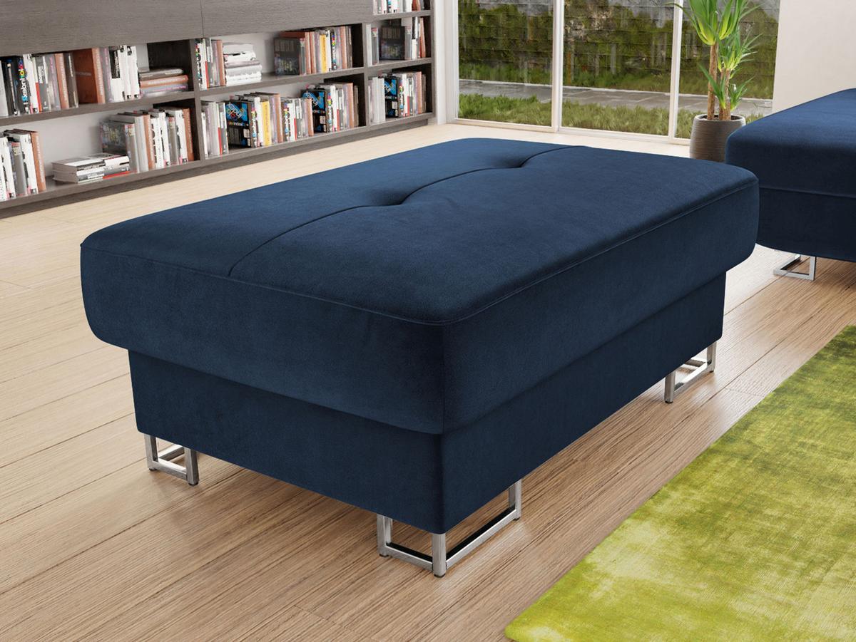 POLSTERHOCKER Cotere - Blau/Silberfarben, Holz/Textil (104/42/67cm) - MIRJAN24