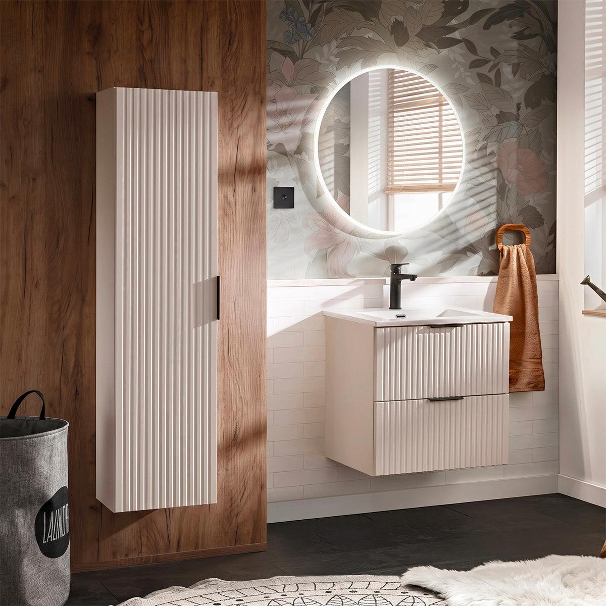 BADMÖBEL 60.2cm Adriel 2er-Set Kaschmir - Beige, Holzwerkstoff (60.2/57/46cm) - Petits-meubles