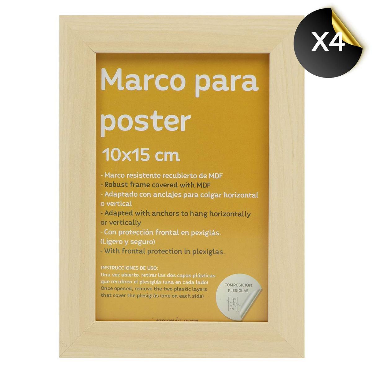 RAHMEN Set mit 10 aus MDF und Acrylglas Schutz und Aussteller für Fotografien, Bilder, Poster, Gemälde Farbe Hellholz 20x25, 13x18, 10x15 cm - Beige, Holz (20/3cm) - Nacnic
