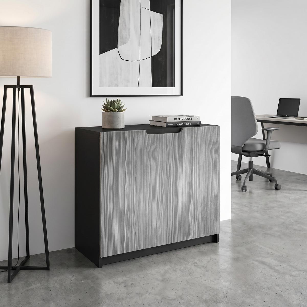 KOMMODE Logan Fronten in Avola-Anthrazit - Anthrazit, Holzwerkstoff (82/78/37cm) - Vladon