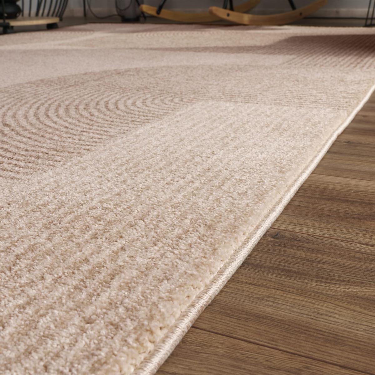KURZFLORTEPPICH, geometrisch, Creme, 120 x 170 cm - Beige, Textil (170/120cm) - KADIMA DESIGN