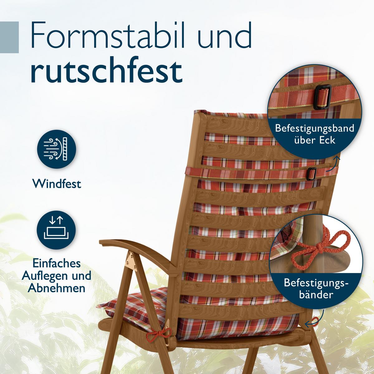 HOCHLEHNER Highlux HL 120x52x7cm Orange-Rot-Grün-Kariert (2tlg) - Grün, Textil (52/120cm) - Beautissu 