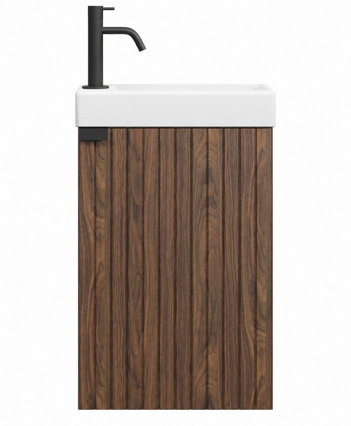 GÄSTE-WC-MÖBELSET Bosco 2 Teile Walnuss Braun - 40 x 22 x 68 cm - Walnussfarben/Braun, Holz (40/68/22cm) - Badplaats