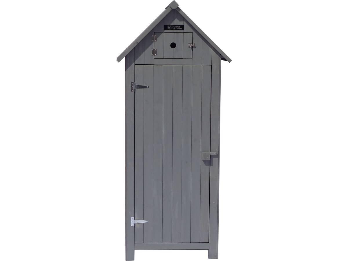 GARTENSCHRANK - GARTENTRUHE cabanon Anthrazit - Grau, Holz (54/179/77cm) - Habitat Garten