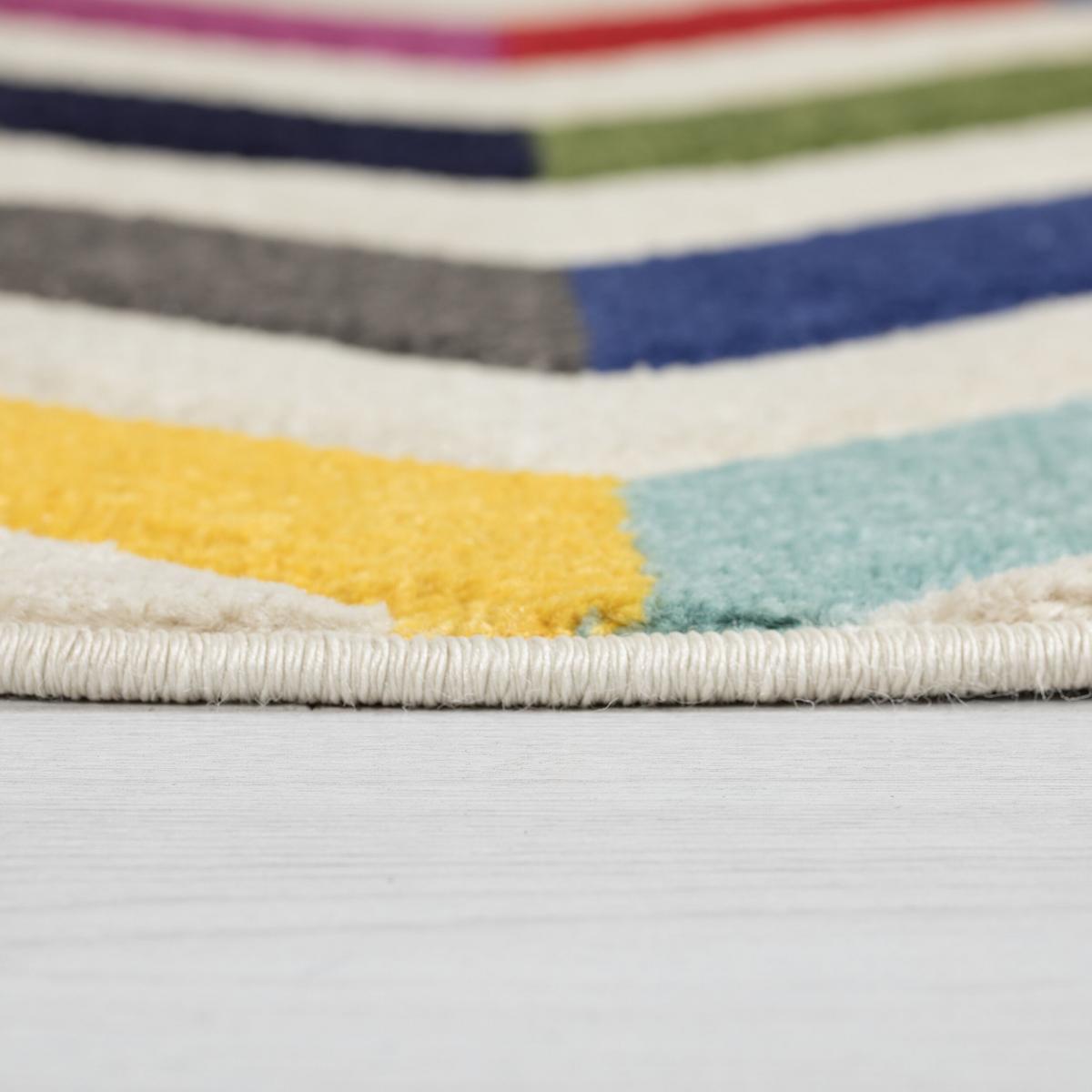TEPPICH MEON, geometrisch, Bunt, Ø 160 cm - Multicolor, Textil (160/160cm) - KADIMA DESIGN