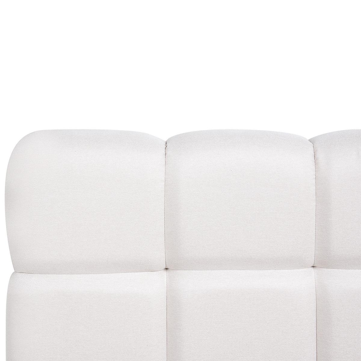 BETT mit Stauraum 180/200 cm Stoff Cremeweiß Baston - Creme, Textil (180/200cm) - Beliani