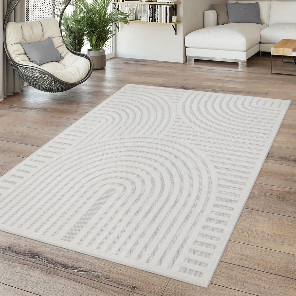 OUTDOORTEPPICH Geometrisch Creme 60 x 100 cm - Creme, Kunststoff (60/100cm) - TT Home