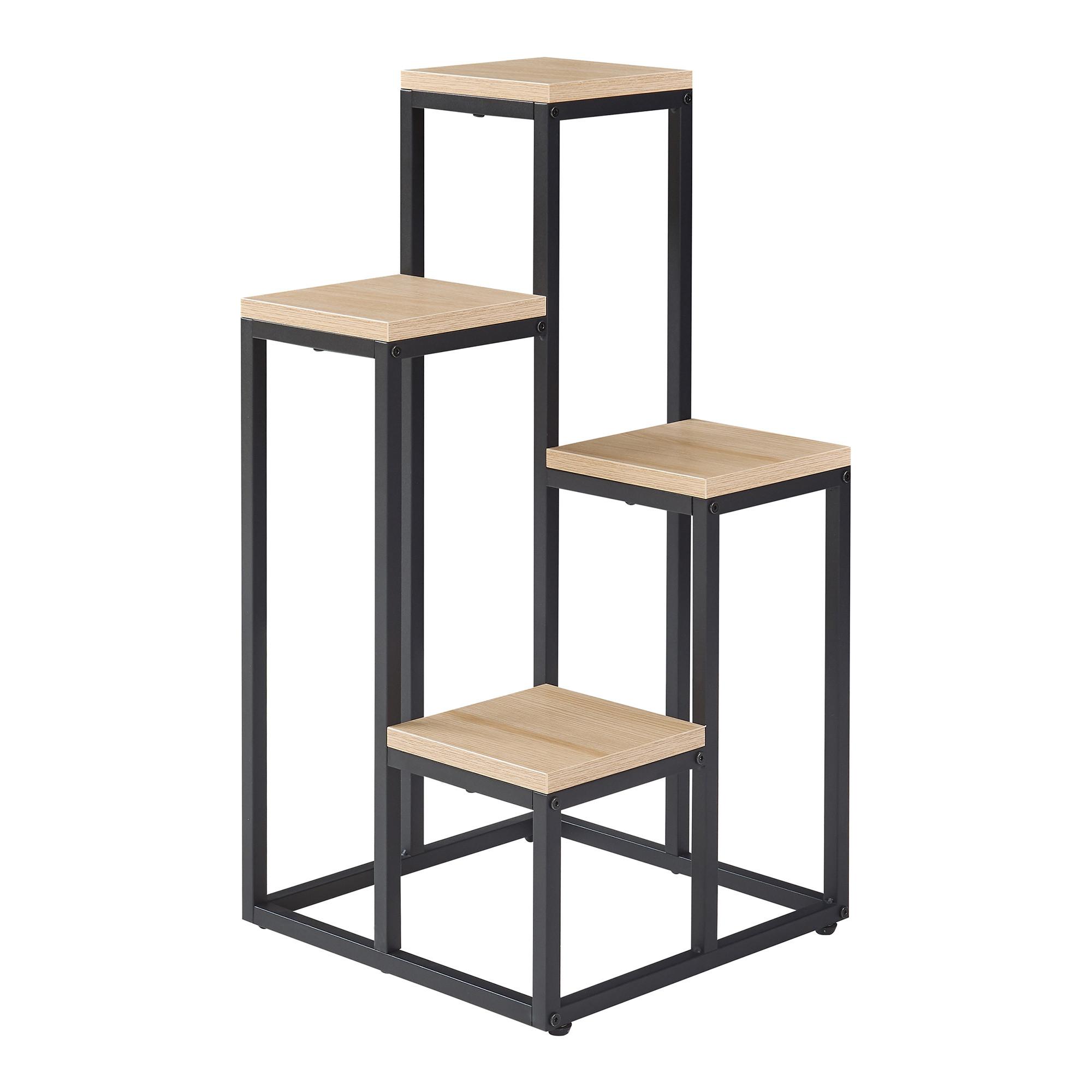 BLUMENTREPPE Ameland - Eichefarben/Schwarz, Holzwerkstoff/Metall (34/34/67cm) - [en.casa]