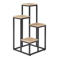 BLUMENTREPPE Ameland - Eichefarben/Schwarz, Holzwerkstoff/Metall (34/34/67cm) - [en.casa]