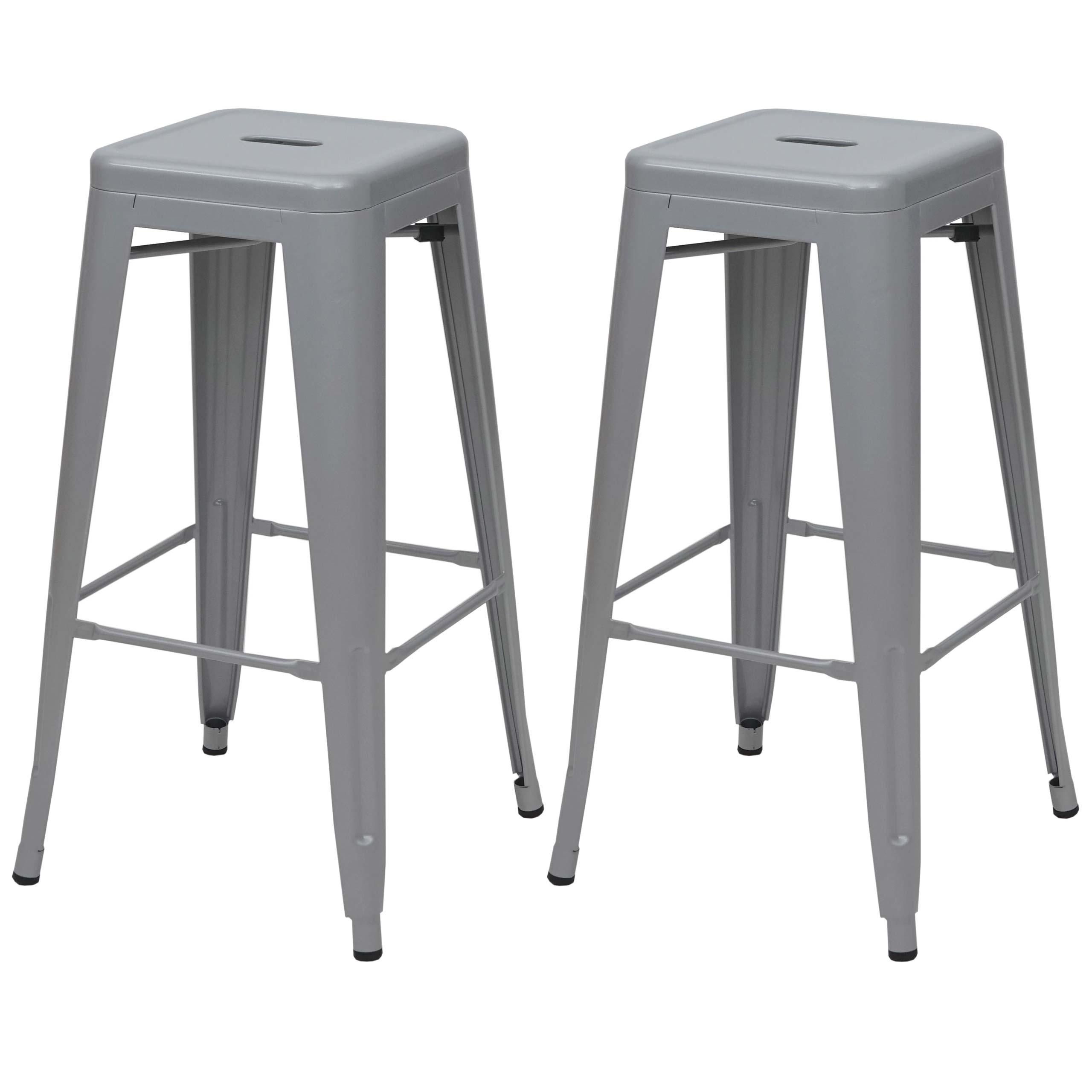 BARHOCKER Grau 2er-Set - Grau, Metall (43/77/43cm) - MCW