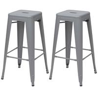 BARHOCKER Grau 2er-Set - Grau, Metall (43/77/43cm) - MCW