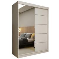 SCHWEBETÜRENSCHRANK MIRELLA 150/216/61 cm 2-türig mit Spiegel Weiß - Weiß, Holzwerkstoff (150/216/61cm) - MASSENO