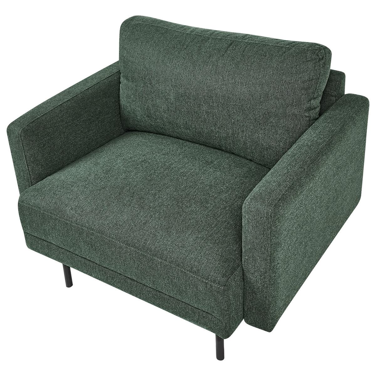 SESSEL Stoff Dunkelgrün Breda - Schwarz/Grün, Textil (100/85/85cm) - Beliani