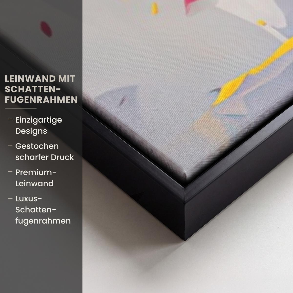 LEINWAND Bilder mit Rahmen - Aquarell - Baum - Kunst - Abstrakt - 150x100 - Multicolor, Textil (150/100cm) - MuchoWow