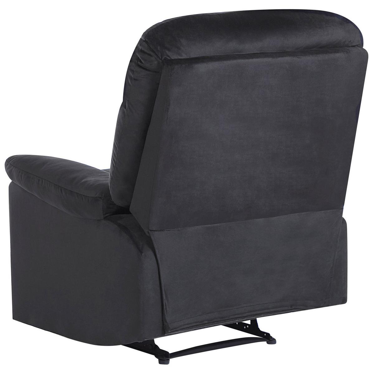 SESSEL Samtstoff schwarz verstellbar Eslov - Schwarz, Textil (85/103/90cm) - Beliani