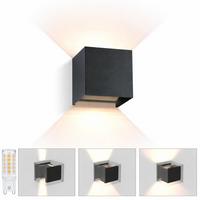 LED-WANDLEUCHTE Glowlight 10/10/10 cm - Schwarz, Metall (10/10/10cm) - ZMH