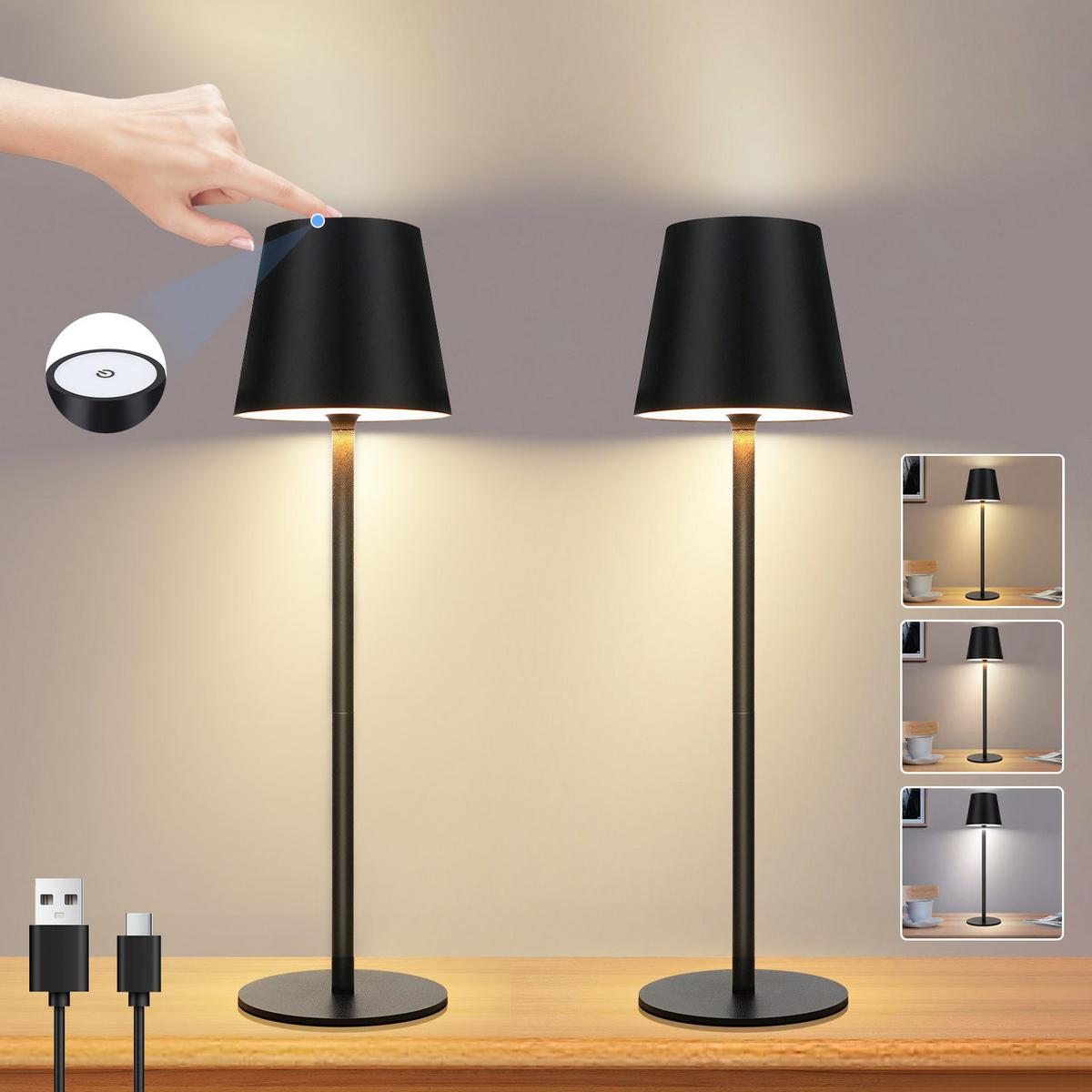 TISCHLAMPE Thalia 11/11/37.5 cm - Schwarz, Metall (11/11/37.5cm) - ZMH