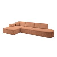 ECKSOFA Ottomane Links IREA-L2-v4 - 328x171x79 cm Koralle - Koralle, Holzwerkstoff/Textil (328/171cm) - ALTDECOR