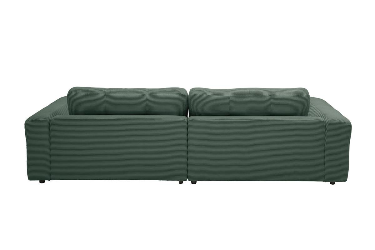 ECKSOFA XL MIKA Smaragdgrün Cord - Smaragdgrün/Schwarz, Kunststoff/Textil (296/167cm) - KAWOLA