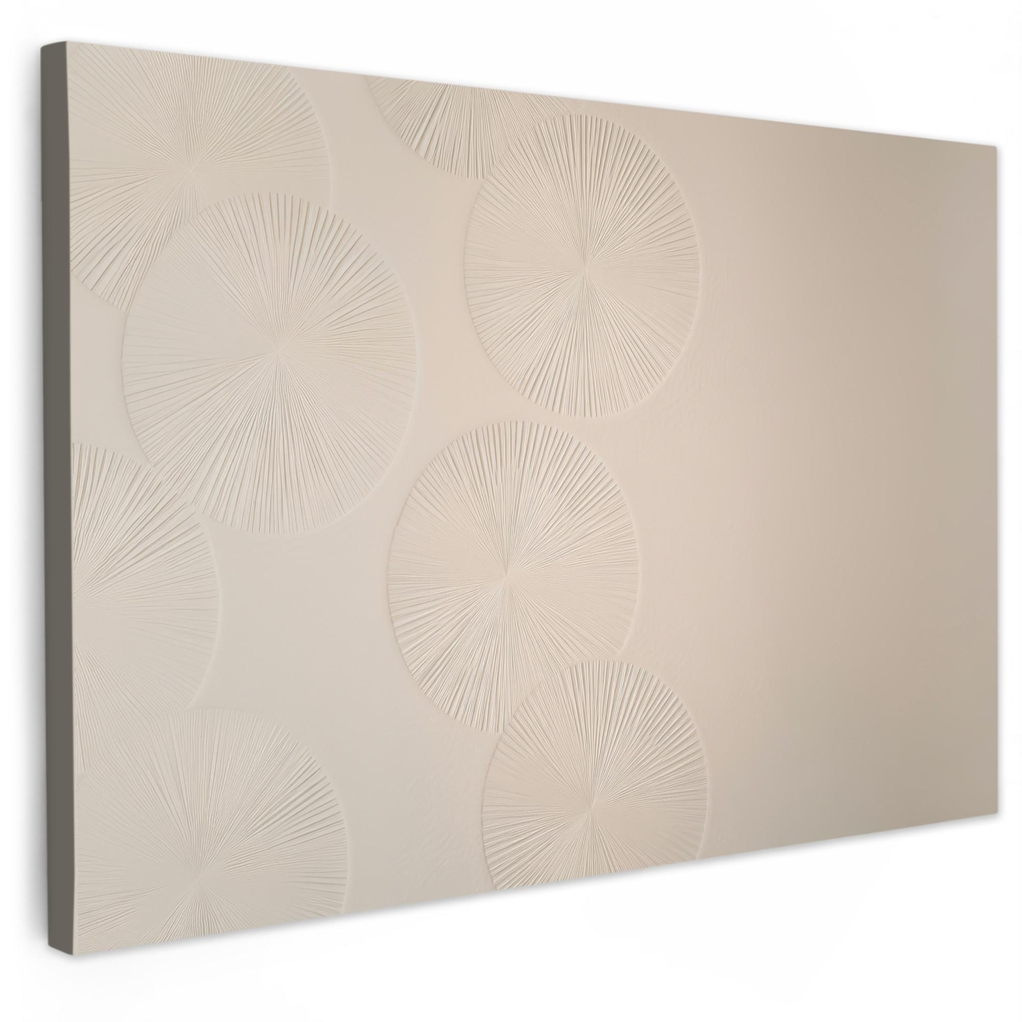 LEINWANDBILD Japandi - Beige - Modern Wohnzimmer Groß 120x80 cm - Ecru, Textil (120/80cm) - MuchoWow
