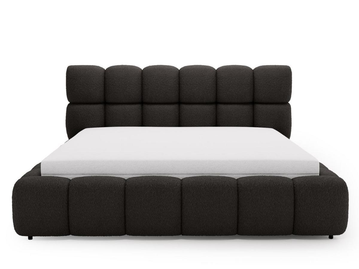 POLSTERBETT Modo 120x200 Bouclé-Stoff Schwarz - Schwarz, Textil (120/200cm) - Graingold