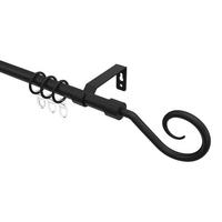 GARDINENSTANGE Olymp Allegra 160 cm, 1-läufig, 16 mm Ø Schwarz - Schwarz, Metall (160cm) - INTERDECO