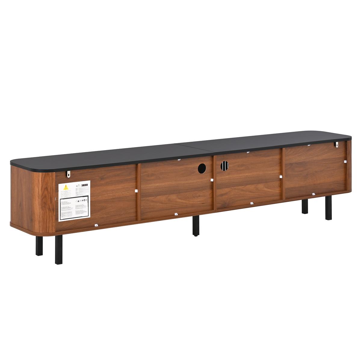 TV LOWBOARD walnuss schwarz modern 190cm stauraum - Walnussfarben, Holzwerkstoff (190/45/35cm) - Urban Meuble