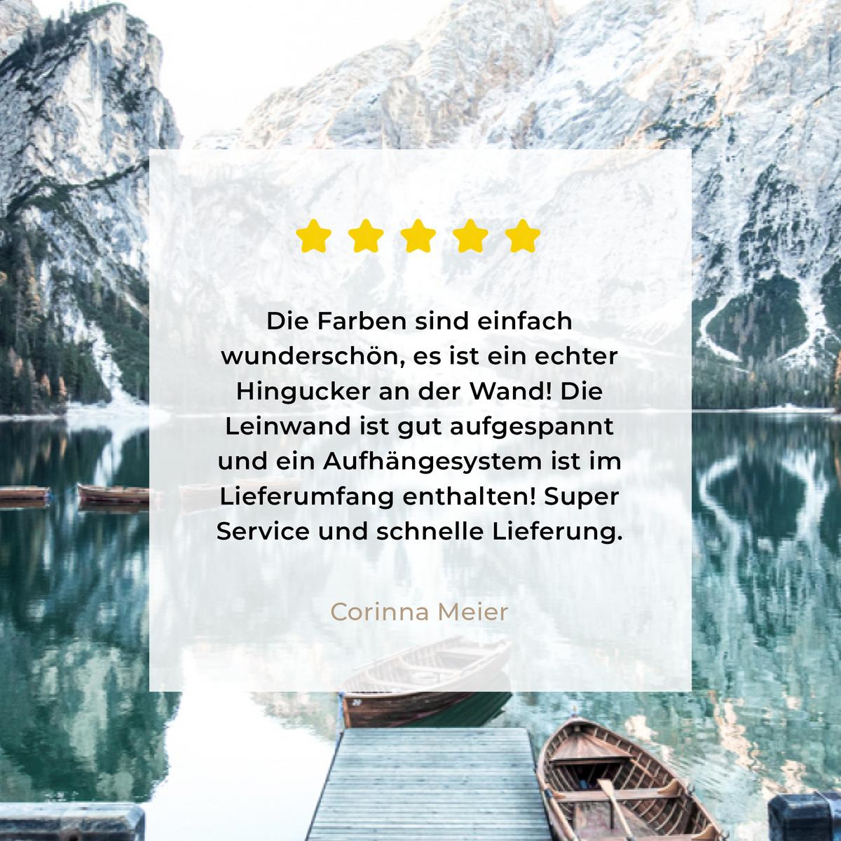 LEINWANDBILD Natur - Berge - Schnee - Wald - Boot Deko Schlafzimmer 30x20 cm - Hellgrün, Textil (30/20cm) - MuchoWow