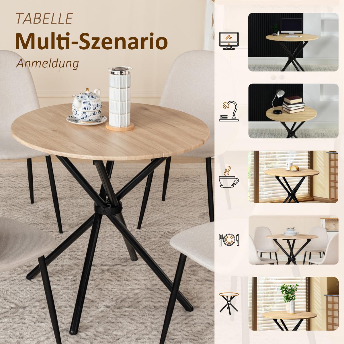 ESSTISCH 80/80/75 cm Beige - Weiß, Holz/Metall (80/80/75cm) - Urban Meuble